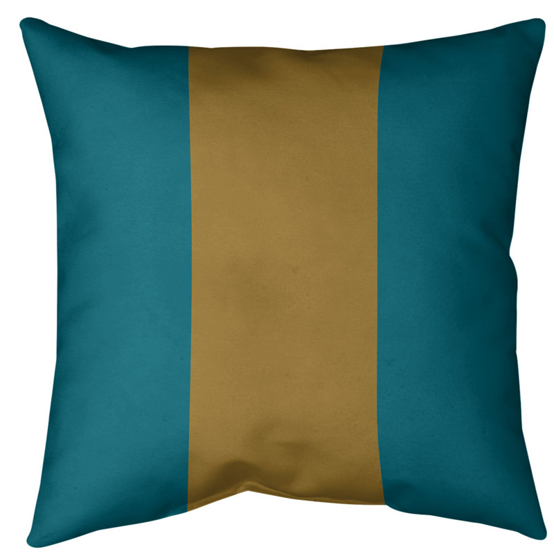 Coussin décoratif d'intérieur/d'extérieur, 20 po x 20 po, Thé / Doré