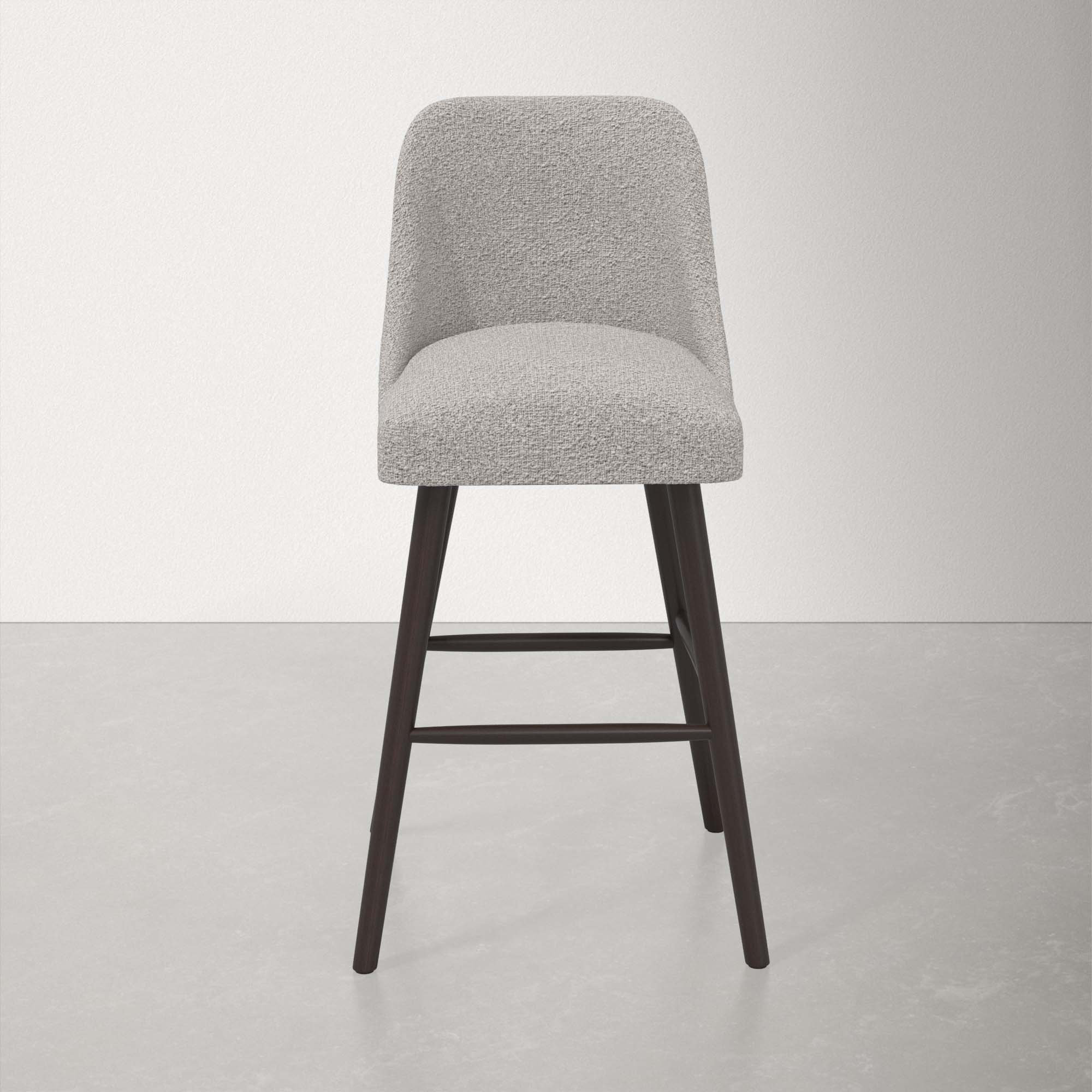 Gallie Stool, Classic Elephant Boucle, Espresso, Bar Stool (31" Seat Height)