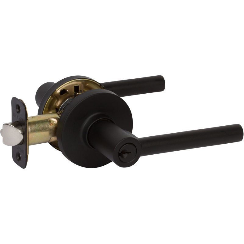 Round Keyed (Entry) Door Lever, Black