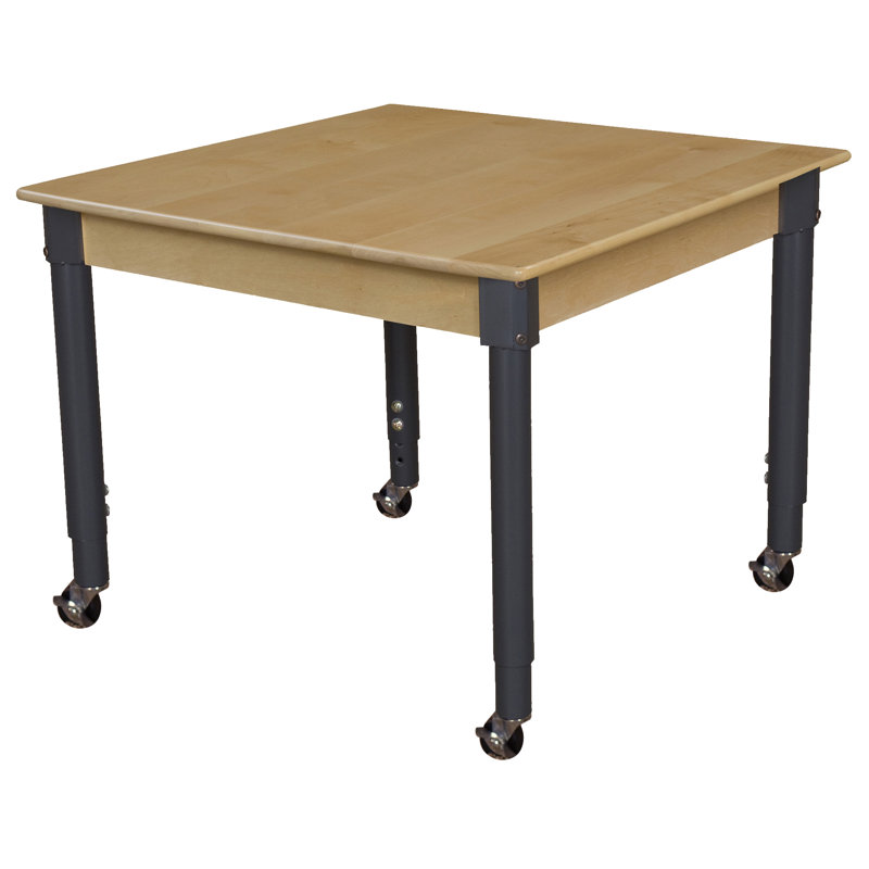 Table d'activité carrée à hauteur ajustable, L 30 po x l 30 po, Non, 13 po à 18 po