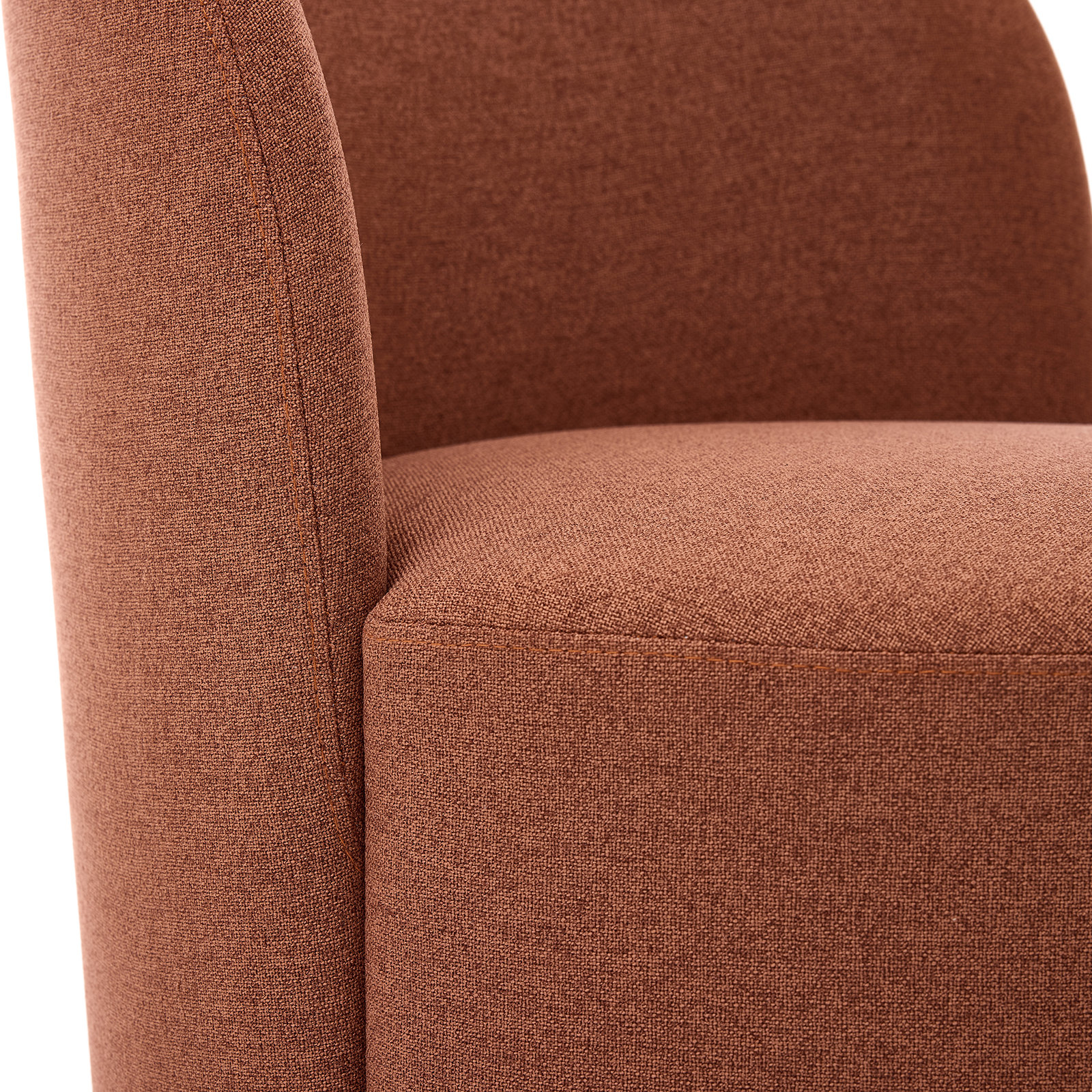 Basel Swivel Dining Chair, Terracotta Linen Performance Fabric