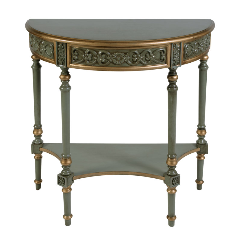 Danelle Demilune 30" Console Table, Pastel Green