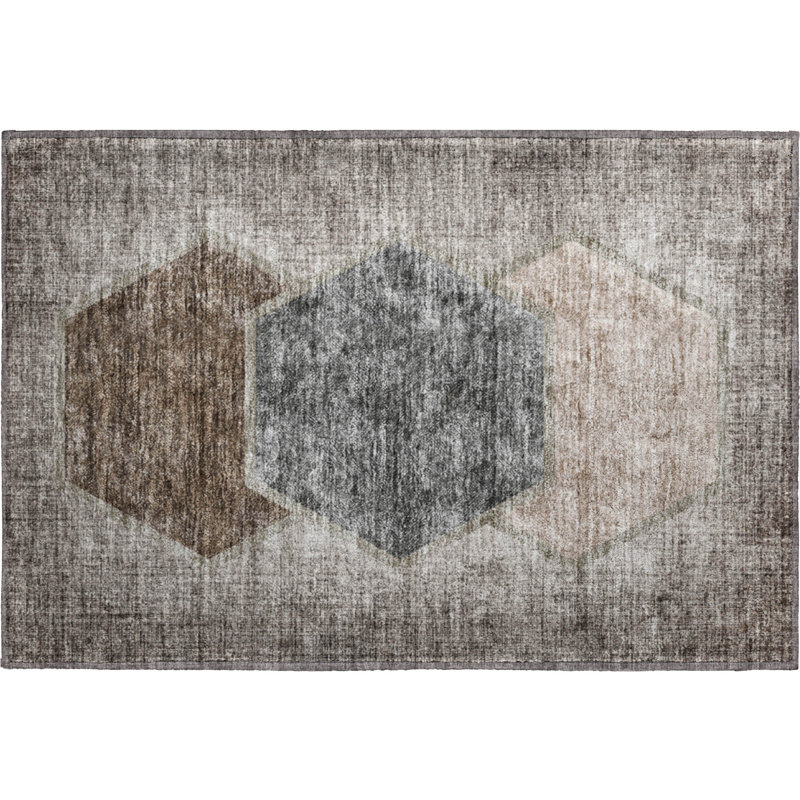 Tapis de qualité supérieure lavable à la machine Prisco Fudge, Rectangle 1 pi 8 po x 2 pi 6 po