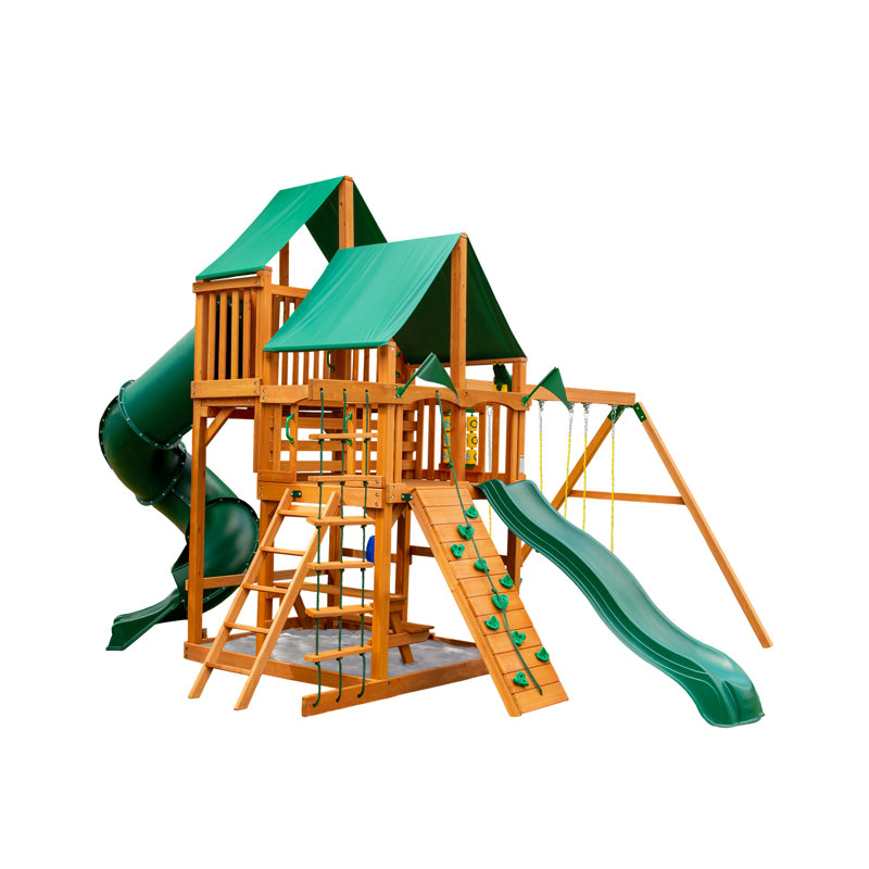 Great Skye I Swing Set - Professional Installation Available, Classic Green Vinyl Canopy, No