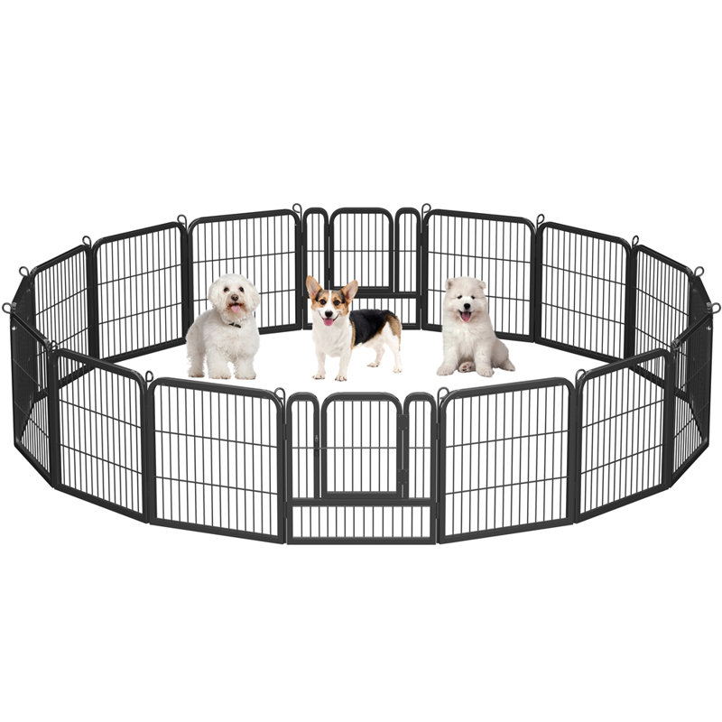 24'' H 16 Panel Metal Exercise Pen With Door