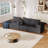 Sectional Foam Couch For Living Room, 108.3" With Dark Grey Corduroy Chaise, High Elastic Sponge, Freely Combined, 800Lbs Weight Capacity , Chaise Lounge,-812583257