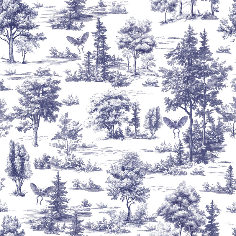 Papier peint adhésif Mothman Novelty Toile, Bleu