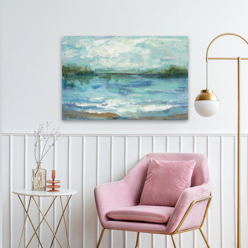 Paysage de miroir en miroir - nuages abstraits bleu-brun, H 36 po x l 24 po