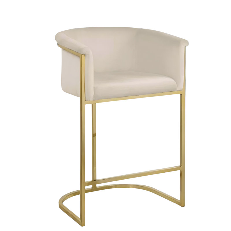 Tabouret Luciani, Beige / velours