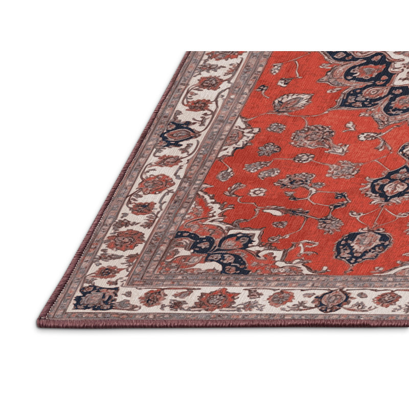 Tapis rose Tabriz lavable à la machine, Rectangulaire 8 pi x 10 pi