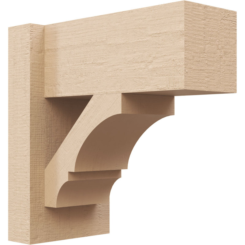 Timberthane Rough Cedar Faux Wood Balboa Block Outlooker, 6"W x 12"D x 12"H, Primed Tan, 12" H x 6" W x 12" D