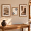 Art mural encadré en teck luxueux blanc LUXE-124340812