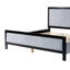 Grand lit tapissier, finition noire et grise, tête de lit moelleuse et moelleuse, bois massif, support durable, lattes silencieuses, silencieuse, assemblage rapide et facile, structure de plateforme contemporaine,