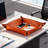 Lychee Pattern, Orange Square,Handmade Leather Tray For Jewelry And Watches, Waterproof And Scratch-Resistant Nordic Style Decorative Tray For Coffee Table, Snacks, Nuts, And Fruits Organization-1419145441