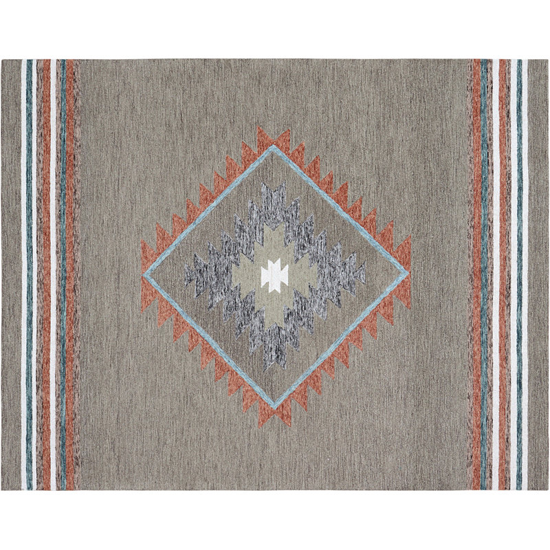 Foundry Select Handmade Brown Wool Area Rug, Rectangle 7'6" x 9'6"