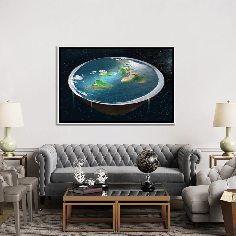 Flat Flat, Illustration - Art mural, reproduction sur toile encadrée, 60" x 40", Framed Canvas, White