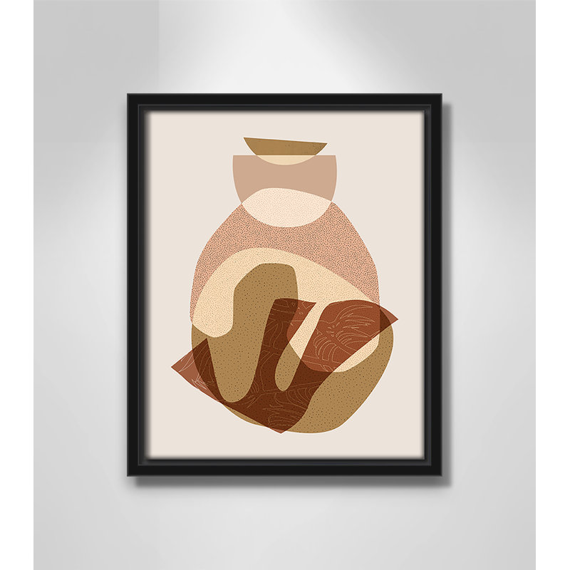 Mid Century Boho 4 - Toile à cadre flottant, Toile encadrée noire, H 11,5 po x l 9,5 po x P 2 po