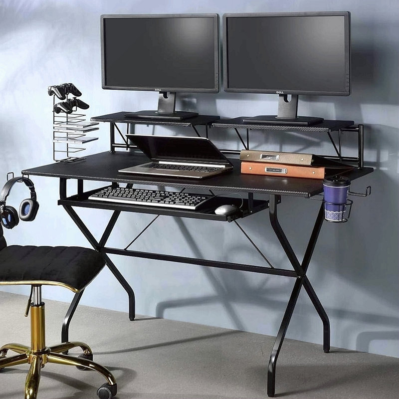 Rectangular Computer Desk With Keyboard Tray