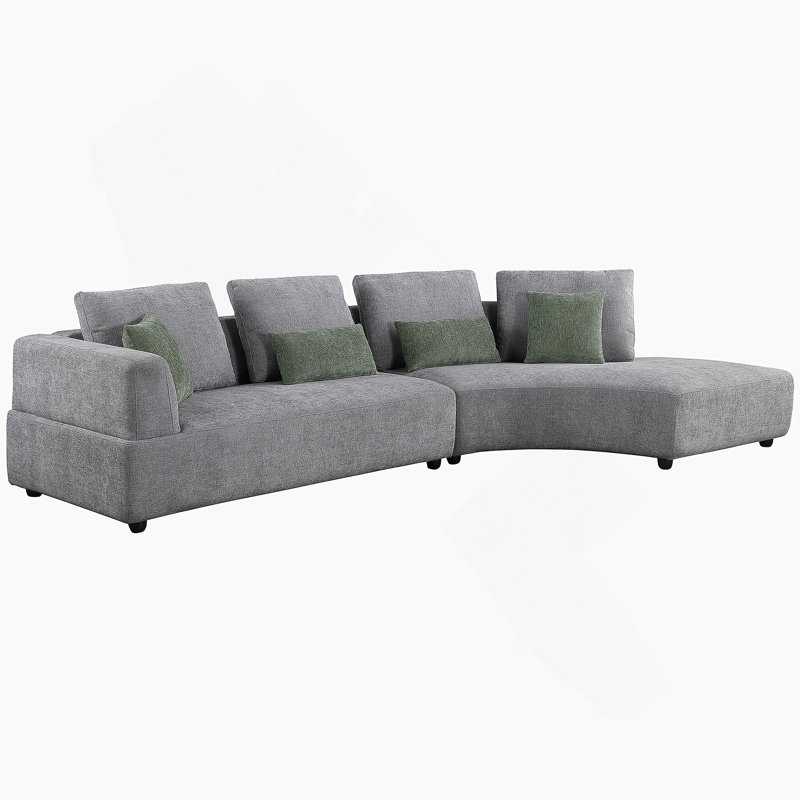 Canapé modulaire rembourré moderne avec un design incurvé, pour la conversation et la détente dans n'importe quel espace de vie.