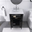 24 po X P 19 po P x 34 po Meuble-lavabo simple H noir avec lavabo en céramique