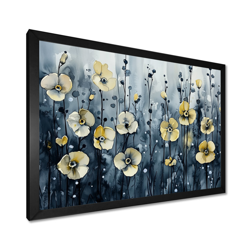 Ingersoll - Floral Wall Art, H 30 po x l 40 po, Reproduction encadrée d'une seule photo, Noir