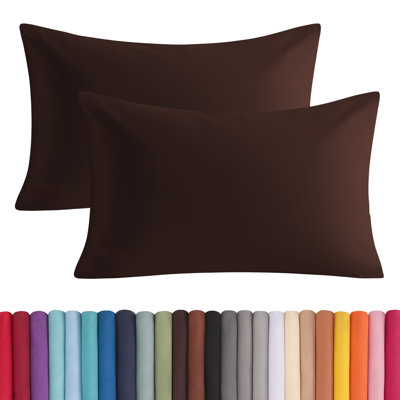 Taies d'oreiller en microfibre brossée avec fermeture à enveloppe, housses de coussin confortables toutes saisons, paquet de 2