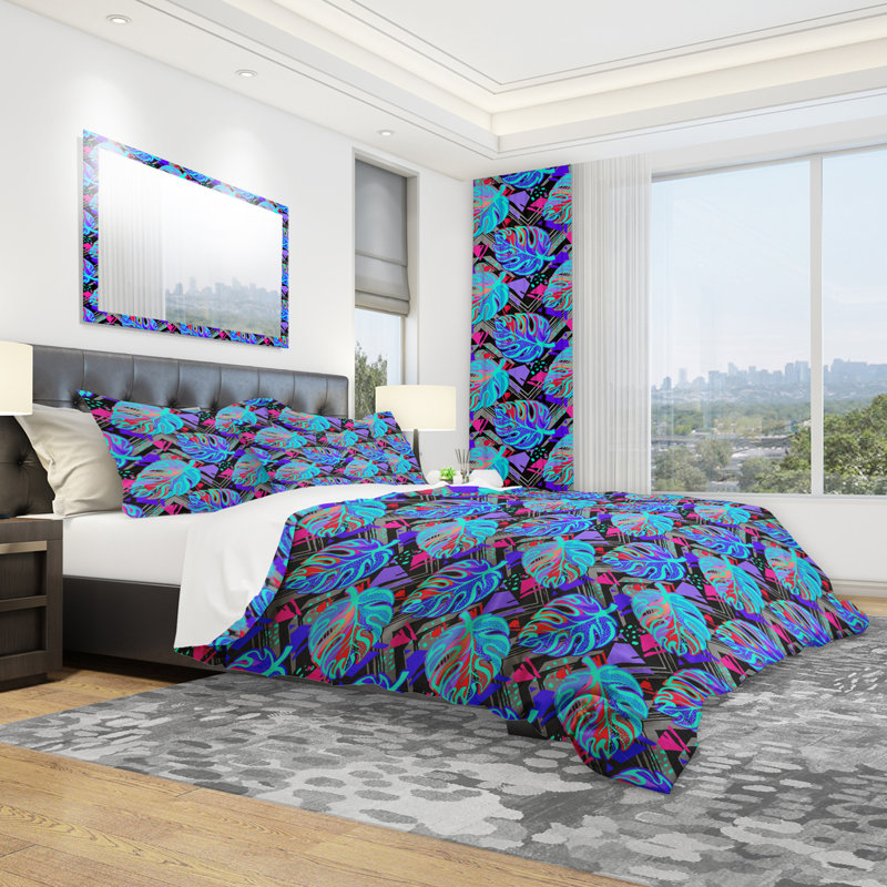 Ensemble de housse de couette tropical, Housse de couette très grand + 2 taies décoratives