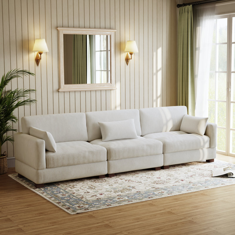 Maelina 312.4Cm Square Arms Modular Sofa, Sea Salt Grey