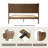 Queen Size Bed Frame with Headboard & Footboard Solid Wood Platform Bed, Central Metal Legs, 12 Heavy-duty Slatted Base, No Box Spring Needed, Noise-Free & Anti-Slip, Barnwood Finish-1172597953-1172597952