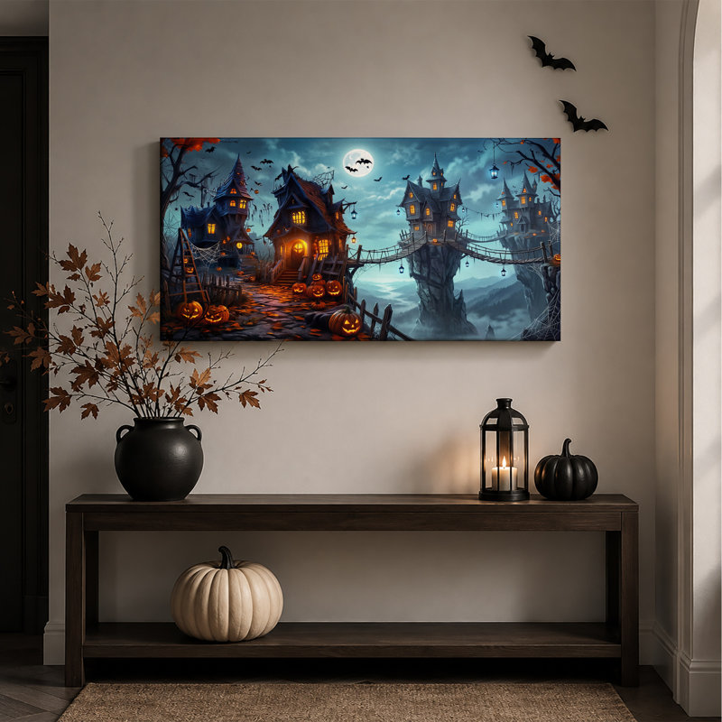 Art mural sur toile Spooky Haunted, 40"W x 20"H
