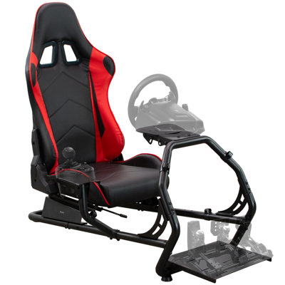Habitacle de simulateur de course VIVO avec base à roulettes et siège inclinable (série STAND-RACE1B)