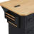 56 Inch Kitchen Island, Rolling Cart With Rubber Wood Drop Leaf, Power Outlet, 4 Shelves, 6 Deep Drawers, Black | Gift Idea-1542338639