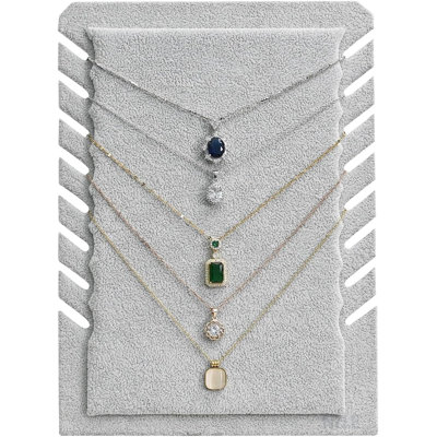 2 Pcs Set Freestanding Velvet Necklace Chain Display Stand for Multiple 8 Necklaces