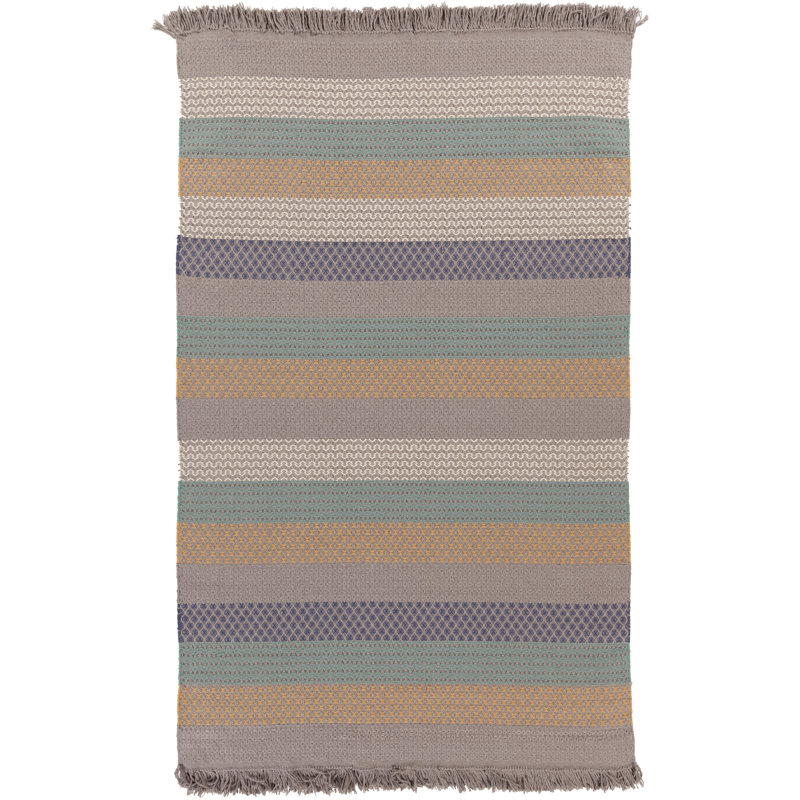 Ethelyn Wool Striped Indoor Rug, Rectangle 2' x 3'