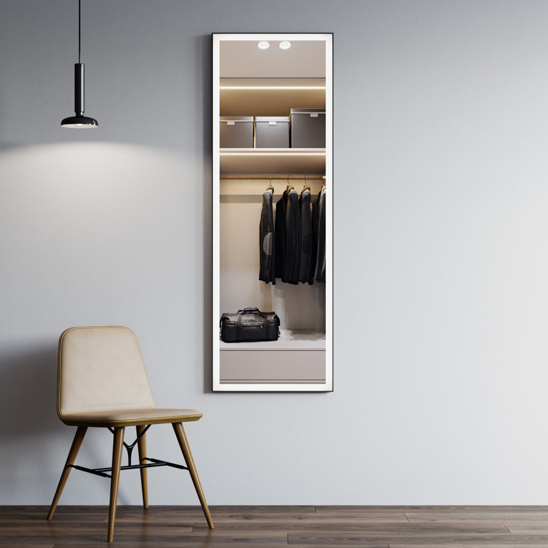 Black Aluminum Frame Lighted Bathroom Mirror