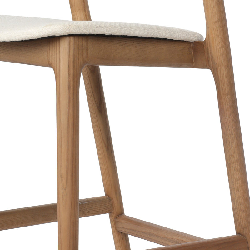 Amare Stool, Counter Stool (26.5" Seat Height), Alcala Cream Polyester Blend/Amber Ash
