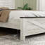 Cadre de lit double antique blanc et gris pour la chambre à coucher, avec éclairage à DEL et station de charge, conception classique, aucun sommier tapissier requis, rangement de la tête de lit inclus, bois massif en métal de haute qualité, facile à utiliser