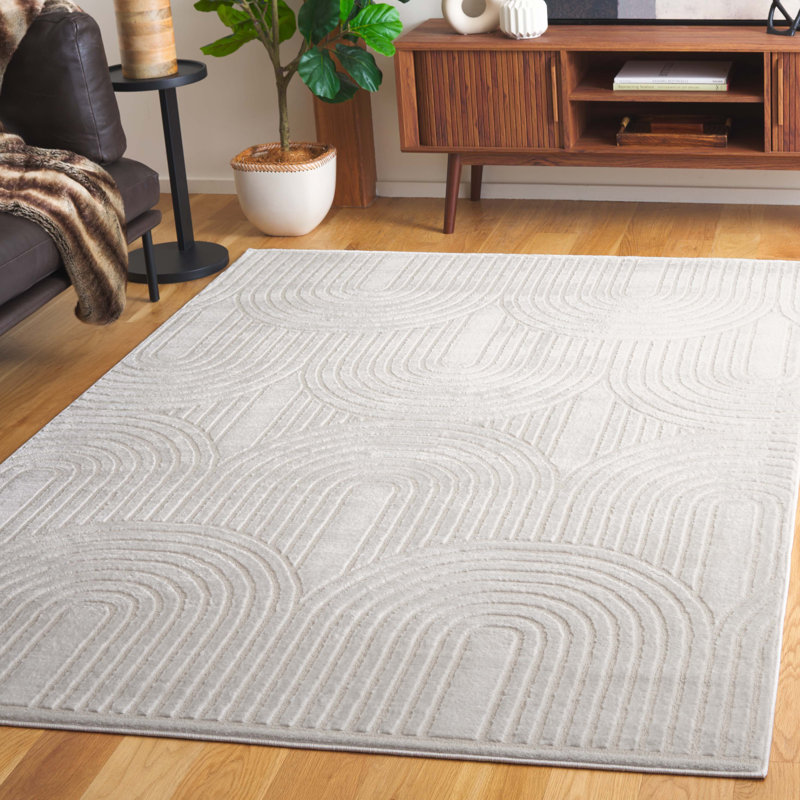 Tapis géométrique Abbygayle 100 Performance, Rectangle 5 pi 5 po x 7 pi 7 po