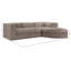 Tissu 4 pièces Demars Velvet Performance Canapé modulaire modulaire-33389825
