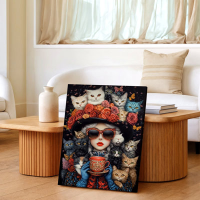 Impression sur toile, sac à main Fashion Leopard Handle High Heel