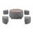 Round Rolling Storage Ottoman with Reversible Tray Top & 4 Side Ottomans-1818378978