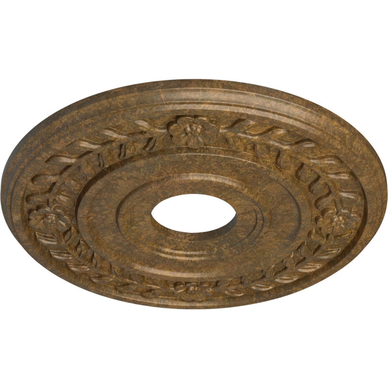 Médaillon de plafond Endurathane Oxford, l 16 7/8 po x H 11 3/4 po x P 1 1/2 po, finition perle noire peinte à la main