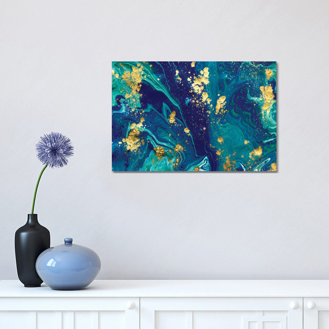 Ocean Gold Marble by EnShape - Wrapped Canvas Print