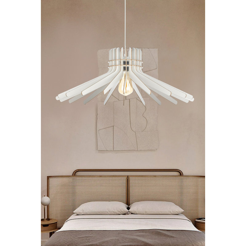Elegant Boomerang Chandelier, White, 23.6 x 23.2 inches | Adjustable Height Up to 25.6 inches | MDF Body, E27 Socket Max 40W | Perfect for Modern Living Rooms, Dining Areas & Entryways, Stylish and Functional Design
