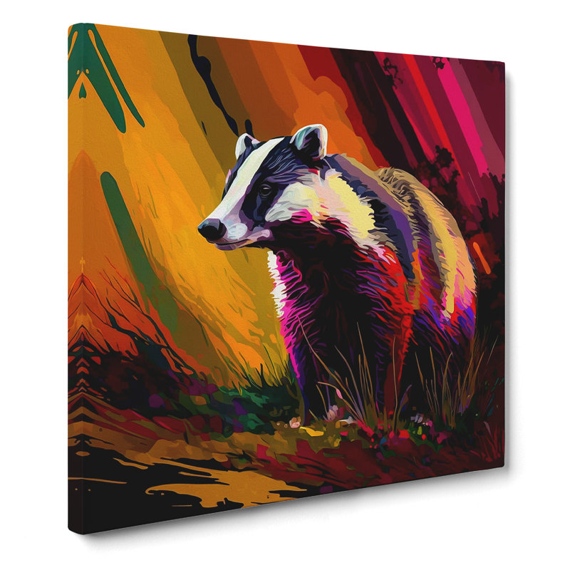Badger Fauvism - Wrapped Canvas, 35cm H x 35cm W x 3cm D