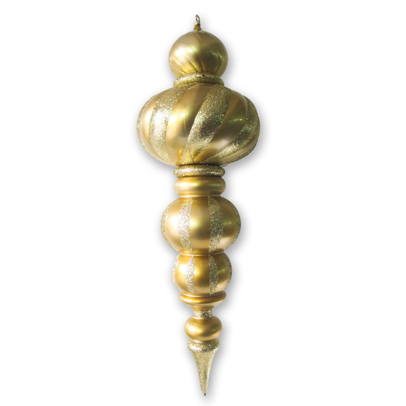 ornement Finial, Doré, H 38,5 po x l 12 po x P 12 po