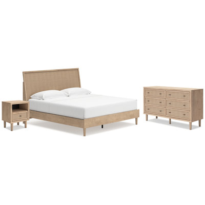 Cielden King Panel Bed, Dresser and Nightstand