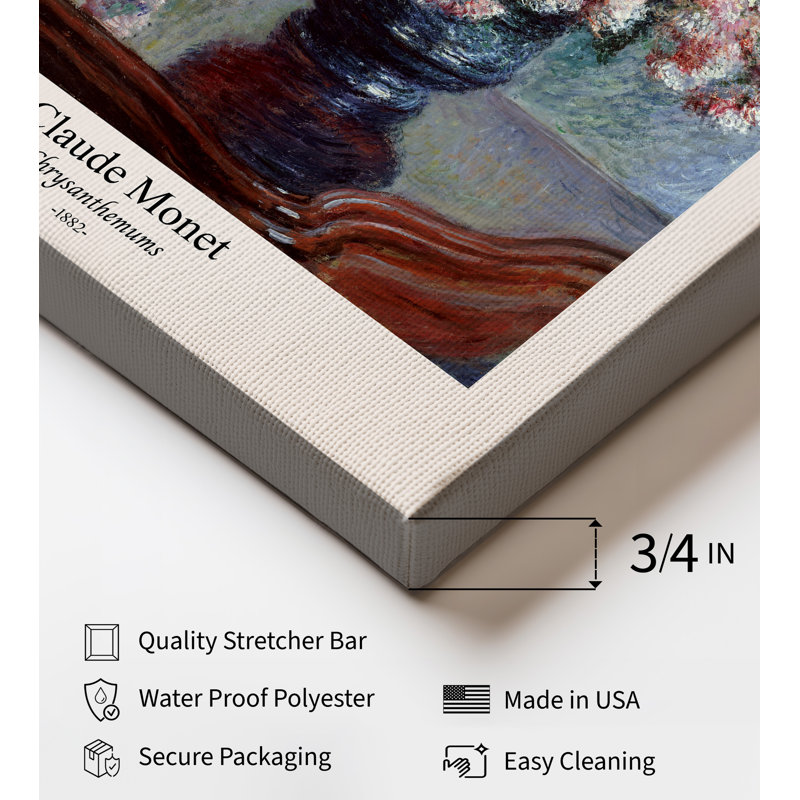Claude Monet - Chrysanthème, Unframed, Canvas, 16"H x 20"W