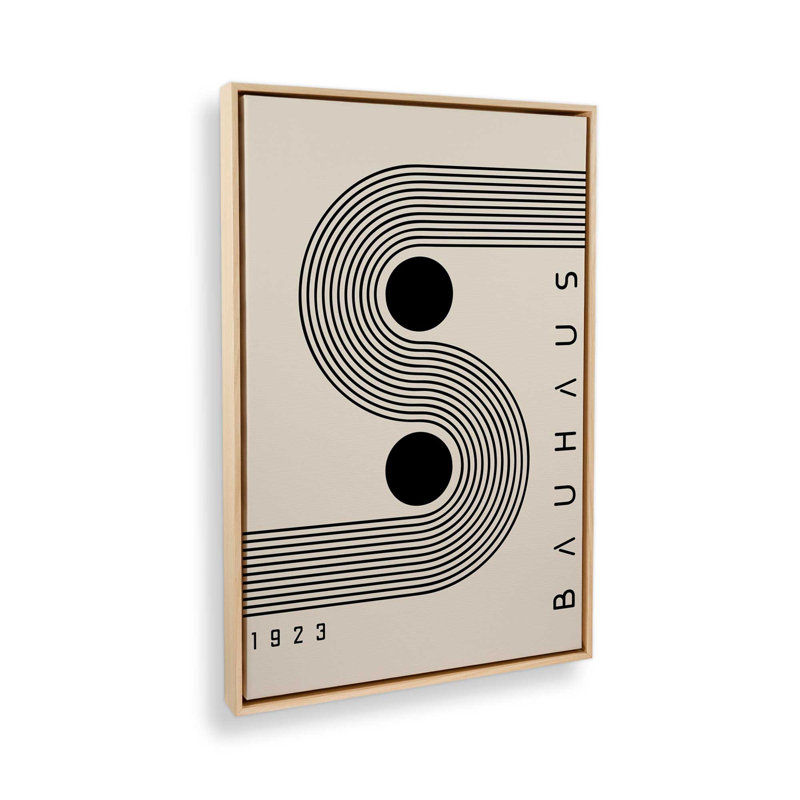 Impression sur toile Bauhaus Black Dot Balance dans un cadre en érable, 30 po x 20 po, H 30,75 po x l 20,75 po x P 1,75 po
