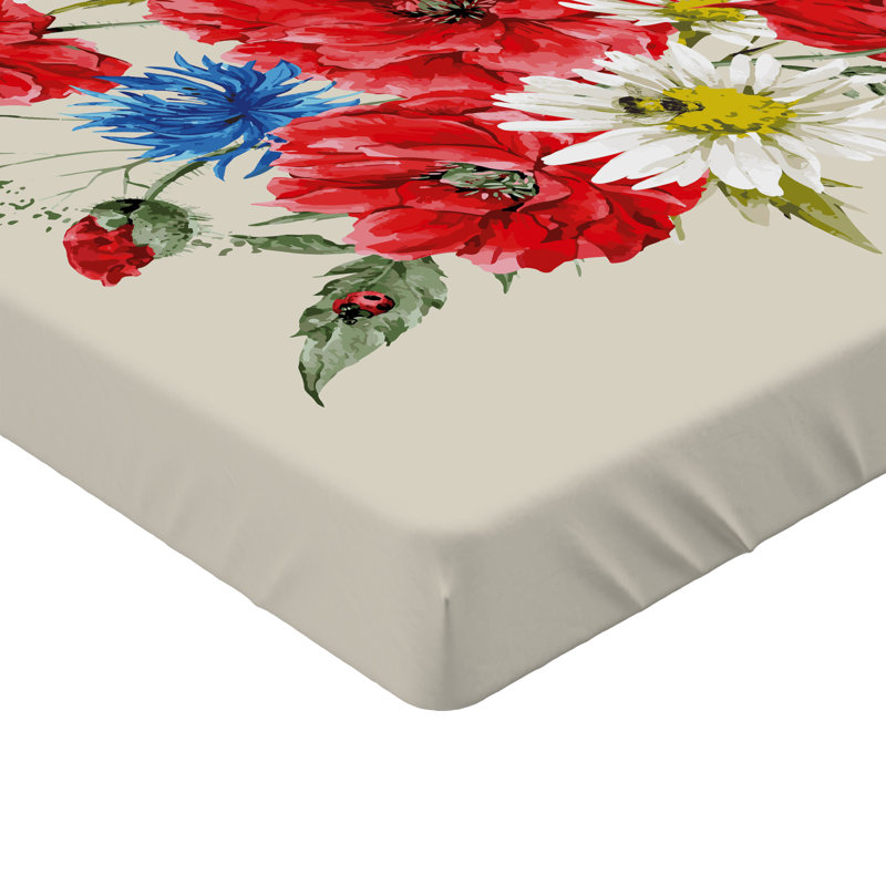 Drap-housse Ambesonne, paquet de 2, Drap-housse de taille très grand, Beige / rouge / vert / bleu floral